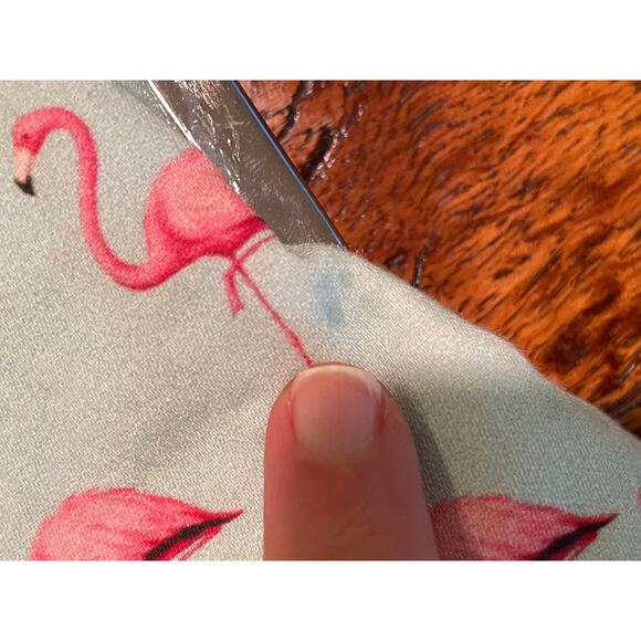 VTG Flamingo Clutch / Handbag / Coin Purse, Pink, Pastel Blue, Silver Chain - Picture 7 of 9